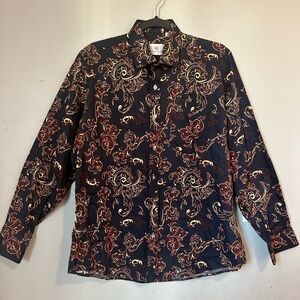 Kalmin Ross Elegant Black and Red Paisley Men's Shirt
